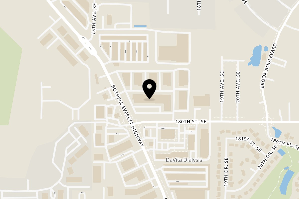Map showing the location of Can Am Pizza Mill Creek Bothell WA on 17917 Bothell Everett Hwy in Bothell